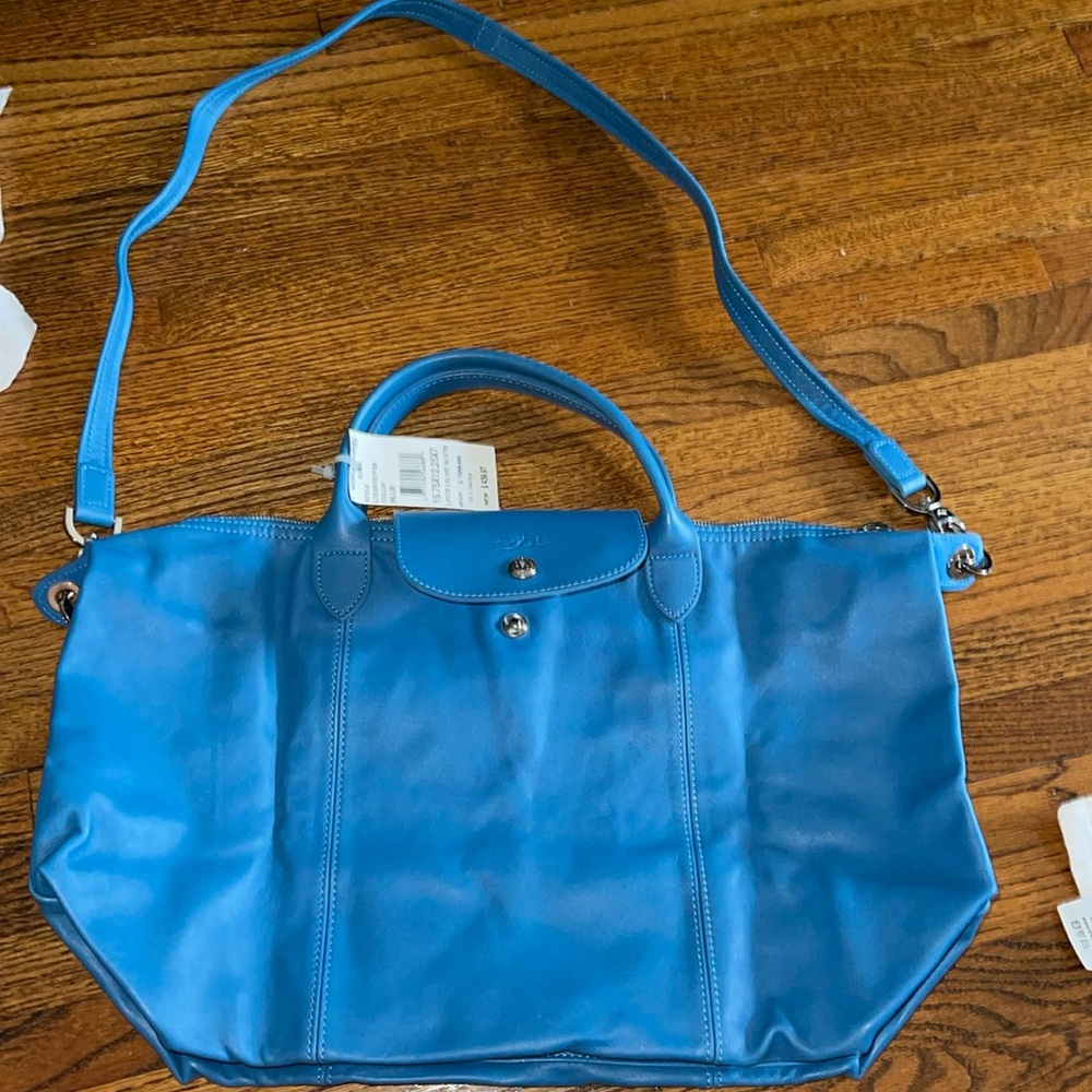 Longchamp blue bag with handle